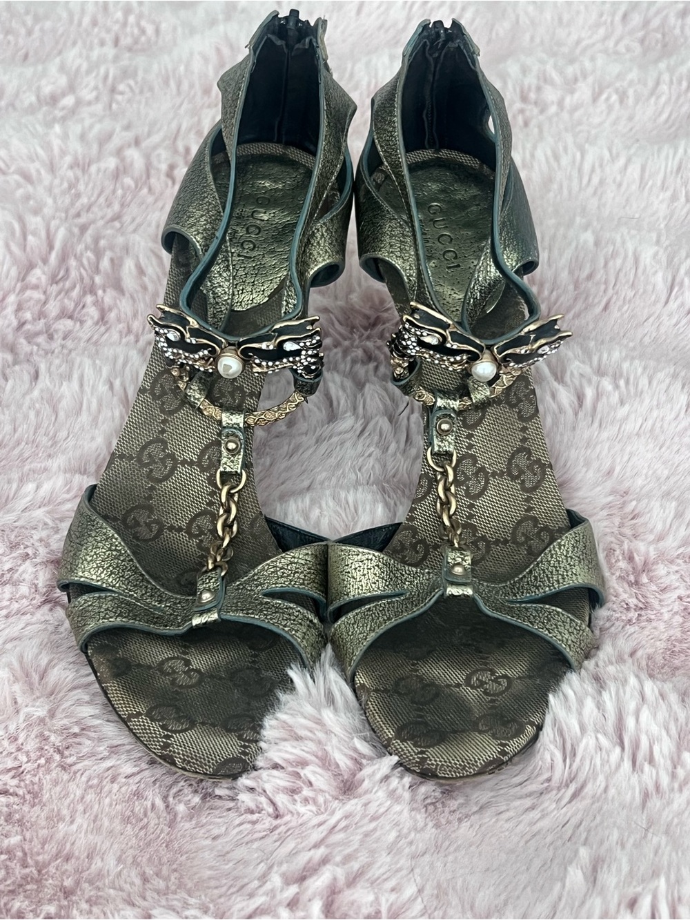 Vintage Gucci Dragon high 4.5 " heels size 8.5 🐲🐉